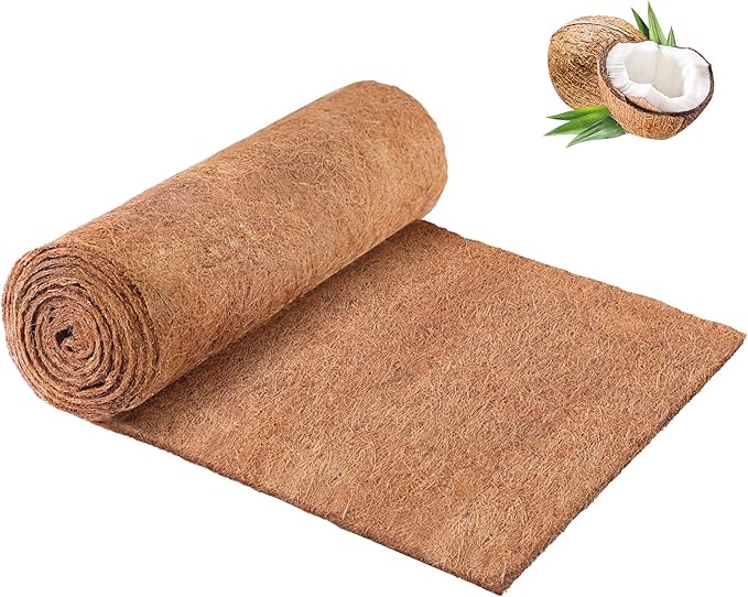 REMIAWY Coco Liner Fiber Roll, 16 x 80 Inch Natural Coconut Coir Liner Sheet Coco Mat for Planter Flower Basket, Garden Decoration, Reptile Carpet, Animal Pet Pad, Window Box, DIY Moss Pole, Tortoise