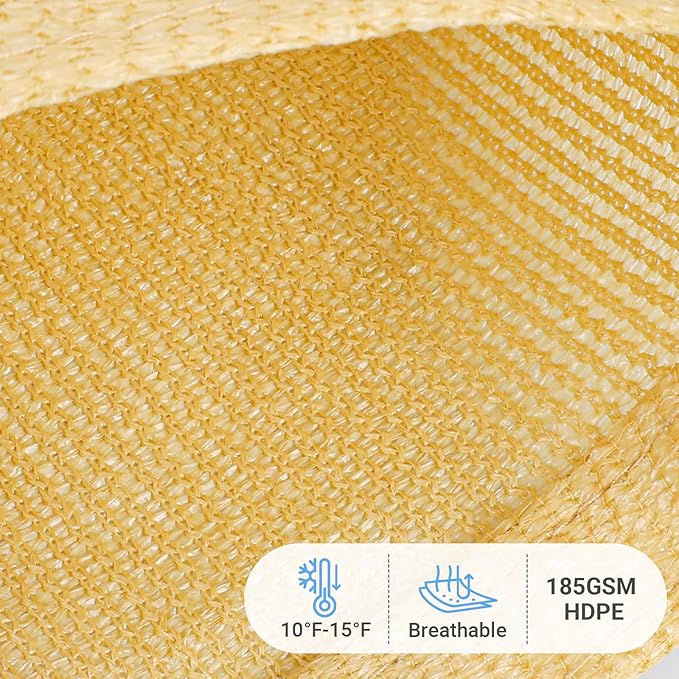 HappyTrends Sun Shade Sail,Heavy Duty UV Protection Beach Shade Canopy Wind sail,Tear and Rust Resistant Patio sail Shade for Yard Deck Lawn Garden Rectangle Sunshade(12'x 16',Sand)
