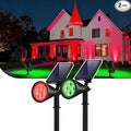 InnoGear Solar Lights Outdoor Waterproof Christmas Halloween Solar Garden Light for Outside Yard Landscape Lighting Pathway Spot Lights Spotlight Wall Light Auto On/Off, 2 Pack (Red and Green Light)