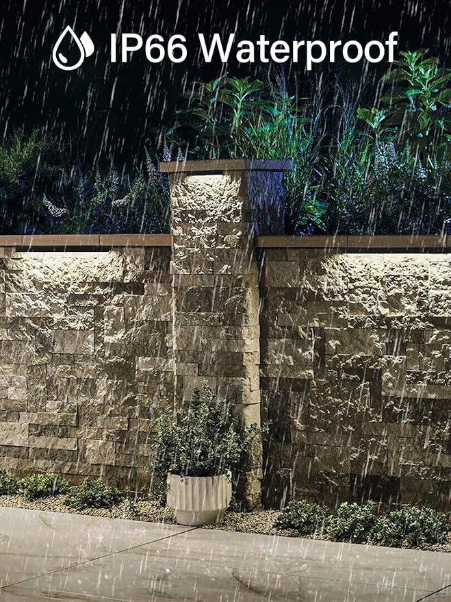 5W Retaining Wall Lights,7 inch LED Hardscape Lighting Low Voltage Landscape Paver Lights 12V 24V Step Lights Outdoor IP66 Waterproof 3000K Soft White Stair Deck Lighting (8 Pack+Connectors)