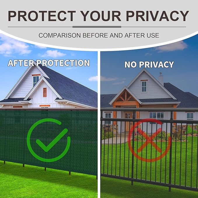 LOVE STORY Custom Size 3'x3' Dark Green Balcony Privacy Screen,UV Block Privacy Fence Screen,90% Shield for Outdoor Pool Garden Apartment Railing