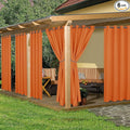 HolidayIdeas Outdoor Curtains for Patio Waterproof, 6 Panels - 54x95 Inches - Weatherproof Privacy Outsides Curtains for Cabana Porch Pergola, Sunlight & UV Blocking (Mecca Orange, Grommet Top)