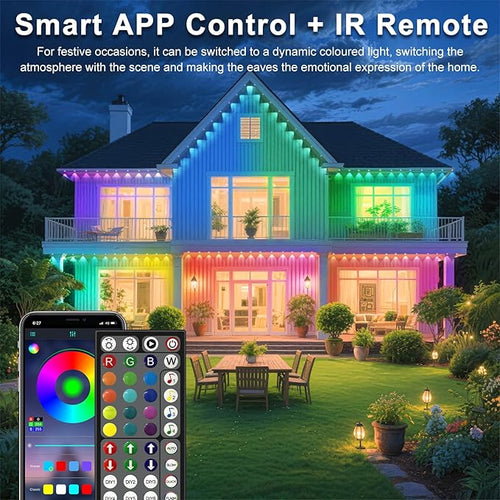 100FT Permanent Outdoor Lights for House Waterproof, IP67 LED Eave Lights with App/Remote Control, Outdoor Permanent led Lighting for House Roof Decor,Christmas,Party,All Holiday and Daily