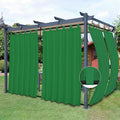 Easy-Going Outdoor Patio Curtains Detachable Tab Top Windproof Weatherproof Curtain for Cabana, Porch, Pergola and Gazebo, Tab Bottom Drape, 2 Panels, 54W x 120L inch, Green
