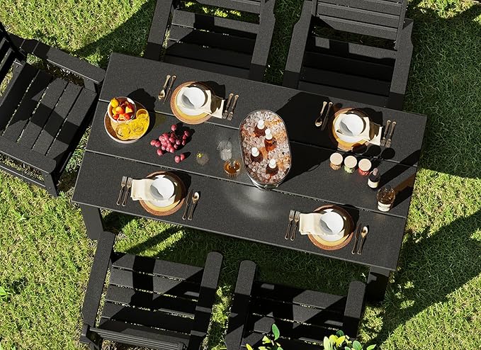 GREENVINES Outdoor Dining Chair | HDPE | Patio Chairs | All-Weather | Black