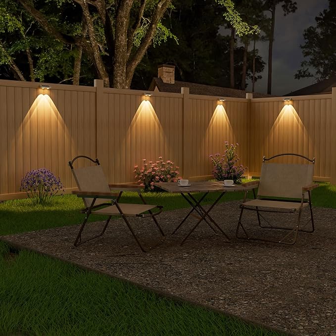 NIORSUN Solar Fence Lights,24 Pack Solars Deck Light,Warm White Color,Outdoor Bulb Waterproof Led IP65,Power Patio Lamp with Lenses for Outside/Backyard/Railing/Yard(White)