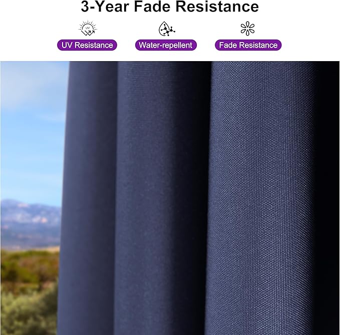 PURPLE LEAF 8' X 8' Patio Umbrella with Steel Plate Base for Pool 7' High Offset Outdoor Cantilever Umbrella Swimming Pool Umbrella with 360°Rotation for Poolside Navy Blue