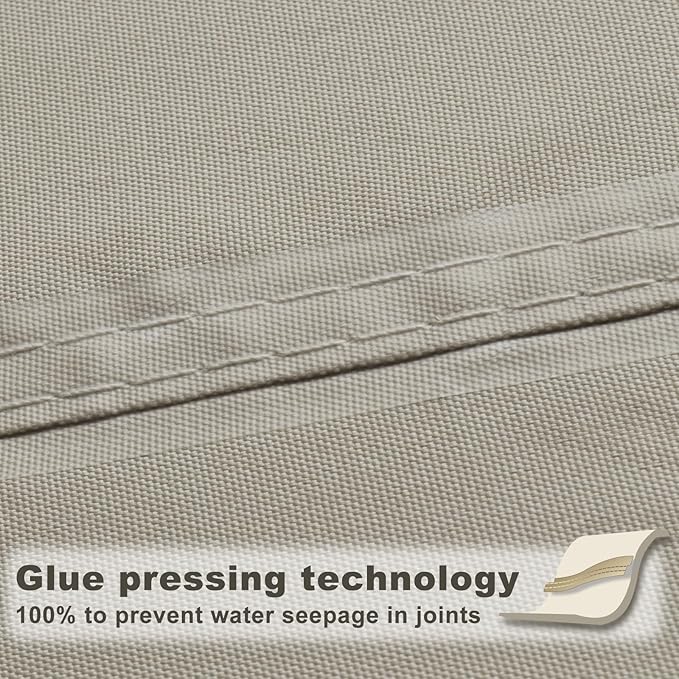 SUNNY GUARD Waterproof Sun Shade Sail 8' x 8' Taupe Rectangle UV Block Sunshade for Backyard Yard Deck Patio Garden Outdoor Activities and Facility(Customized)