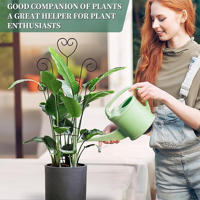 30 Inch Plant Trellis for Climbing Plants Indoor, Outdoor Metal Garden Trellis for Potted Plants, Houseplant Plant Support for Ivy Pothos Monstera Hoya Flower Vine Black Heart (Black-4pcs)