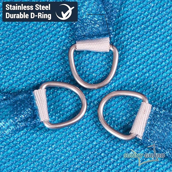 SUNNY GUARD Custom Size 10'x15' Turquoise Blue Sun Shade Sail Rectangle UV Block Shade for Backyard Yard Patio Deck Garden(Customized)