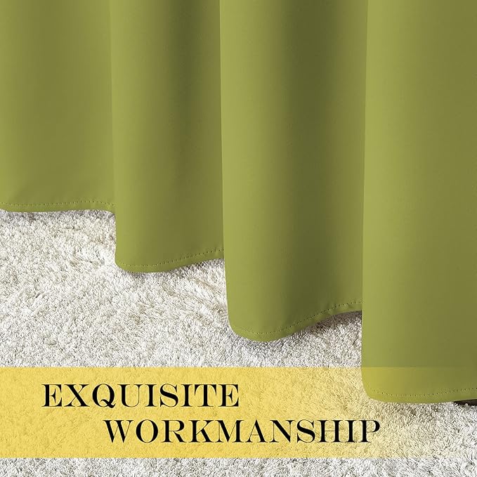 NICETOWN Room Darkening Curtain for Living Room - Energy Saving Thermal Insulated Grommet Room Darkening Curtain/Drape for Bedroom (1 Panel, 46 by 72, Fresh Green)
