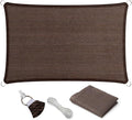 Eden's Decor Straight Flat-Edged Sun Shade Sail Rectangular 9' x 10' Brown UV-Blocking Outdoor Canopy Fabric Cloth Awning for Pergola Patio Garden Backyard Custom Size