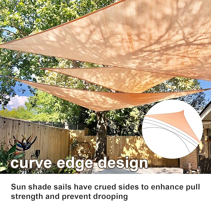 SUNLAX Sun Shade Sail 8' x 16' x 17.9' Peach Fuzz Rectangle Canopy Sail Shade Cover UV Block Permeable Sunshade Outdoor for Patio Backyard Deck Pergola (We Make Custom Size)