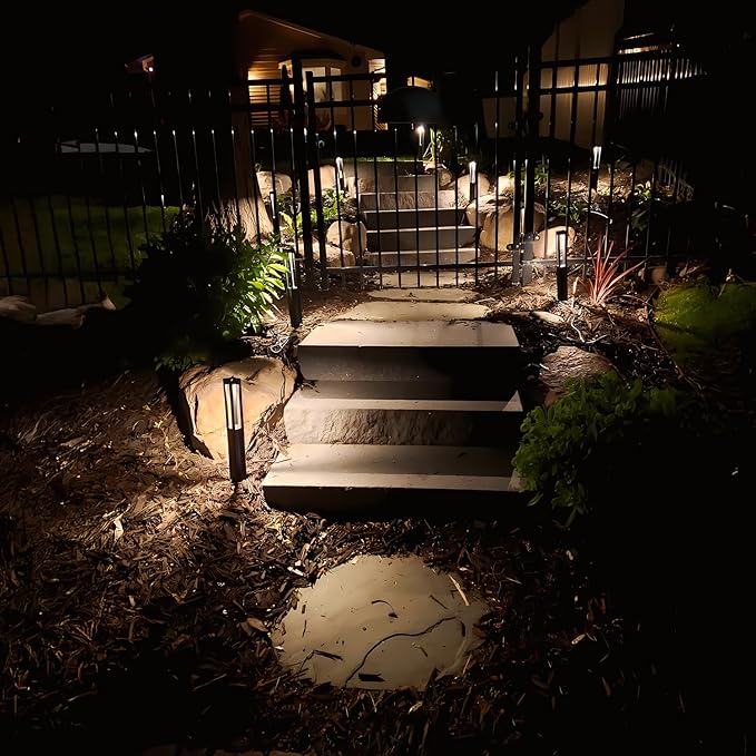 LEONLITE 5CCT 10-Pack Low Voltage Landscape Pathway Lights, Update 1800K2700K3000K4000K5000K Selectable, LED Bollard Path Light, 3W Outdoor Landscape Lighting for Driveway, Aluminum, 12-24V, ETL, IP65