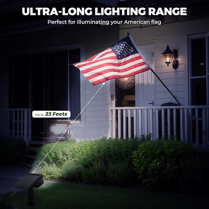 Kingsyard Solar Lights Outdoor Waterproof IP68, 47 LEDs 3 Lighting Modes USB & Solar Powered Garden Yard Pathway Spot Lights for Outside Landscape, Auto On/Off, 4 Pack(Cool White)