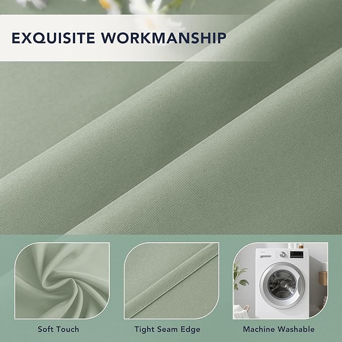 Outdoor Curtains for Patio Waterproof - 6 Panels Privacy Weatherproof Outside Curtains with Grommets for Pergola, Gazebo, Porch, Cabana, Balcony, 54 x 108 Inch, Sage Green