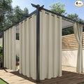 HolidayIdeas Outdoor Curtains for Patio Waterproof, 4 Panels - 54 x 108 Inch - Privacy Protection & Light Filtering Curtains Taupe Grommet Outside Curtains for Porch, Gazebo, Pergola, Backyard