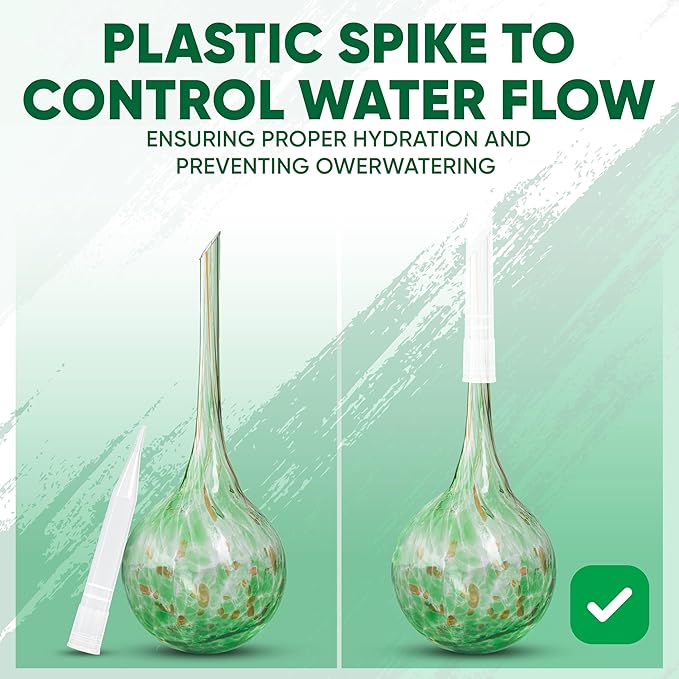 Plant Watering Globes Set of 4 - Small Self Watering Globes for Indoor & Outdoor Plants - Multicolored, Automatic, Glass Watering Bulbs for Daily Use, Plant Watering Devices