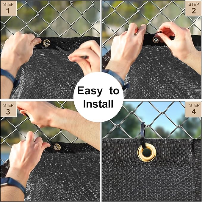 UPGRADE Privacy Fence Screen 3'x39' Dark Grey Outdoor 90% Visibility Blockage 170 GSM Mesh Shade Cover Panels for Backyard,Balcony,Home Decoration with Zip Ties,Customized Avaliable