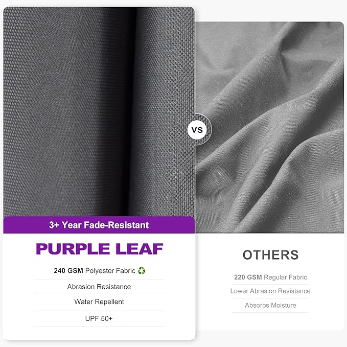 PURPLE LEAF 8' X 8' Tilting Patio Umbrella with Base Outdoor Cantilever Swivel Square Umbrella with Tilt Aluminum Offset Umbrella with 360-degree Rotation for Garden Deck Pool Patio Light Grey