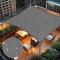 Artpuch Waterproof Sun Shade Sail, 10'x10' Dark Grey Rectangular, UV Resistant Rain Canopy, Curved Edges Shade Cloth for Outdoor Patio, Deck, Yard (Customizable)