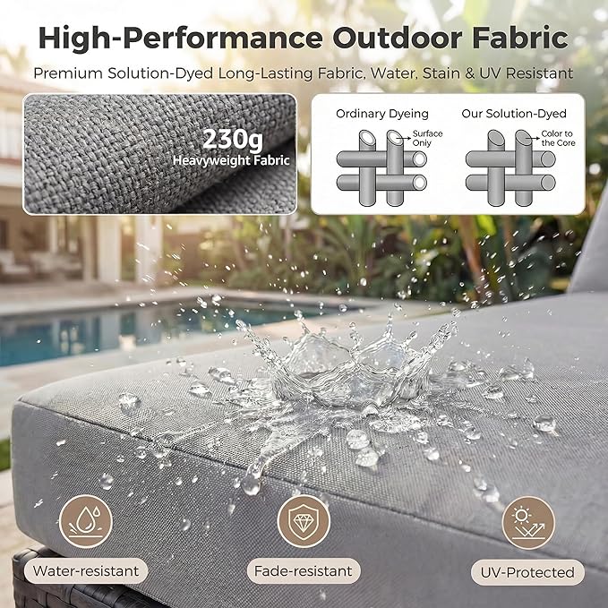 NICESOUL 8 Person Outdoor Patio Furniture Set, Extra Large Wicker Sectional Sofa with Ottoman, All-Weather Wide and Deep Seating Conversations for Outside Garden, 29.3'' High Back Comfy Couches,Grey