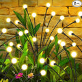 ALSO GO Solar Lights Outdoor, 2 Pack 16 LEDs Firefly Lights, Waterproof Solar Garden Lights, Solar Firefly Lights for Yard Patio Pathway Outdoor Decoration, Gardening Gifts for Women Christmas Decor