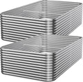 2 PCS Tall 8x4x1.5ft Galvanized Raised Garden Bed Outdoor, Metal Garden Bed for Vegetables, Above Ground Garden Box for Flower, Steel Raised Beds for Gardening