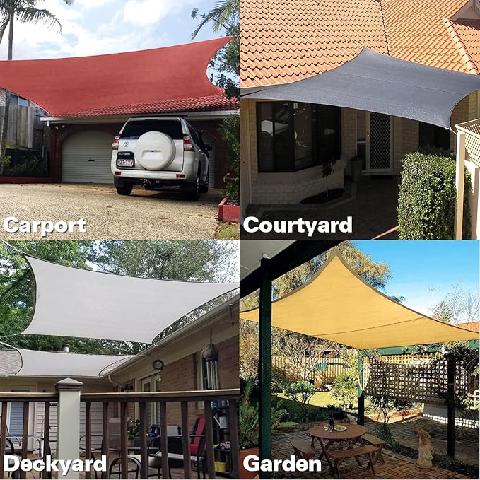 KANAGAWA 7'X10' Rust Red Custom Size Sun Shade Sail Rectangle UV Block Canopy Cover for Patio Backyard Lawn Garden Outdoor (Customized Available)