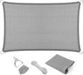 Eden's Decor Straight Flat-Edged Sun Shade Sail Rectangular 7' x 8' Grey UV-Blocking Outdoor Canopy Fabric Cloth Awning for Pergola Patio Garden Backyard Custom Size