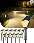 T-SUN Solar Lights Outdoor Waterproof IP65, 12 Pack LED Solar Spot Lights Color Changing IP65 Waterproof Smart Auto On/Off for Outside Landscape Garden Yard Lawn Pathway Patio Driveway