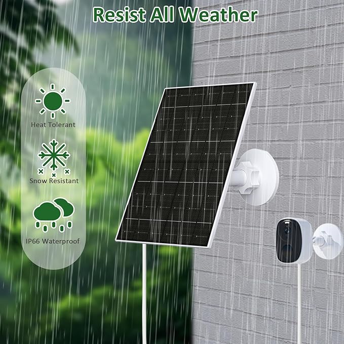 Zivif 7W Solar Panel for Arlo Essential 2K (2nd Gen), Essential XL & Spotlight Cameras, USB-C to Micro USB Charger for 5V Battery Cameras, IP66 Waterproof, 360° Adjustable Mount, 9.8ft Cable