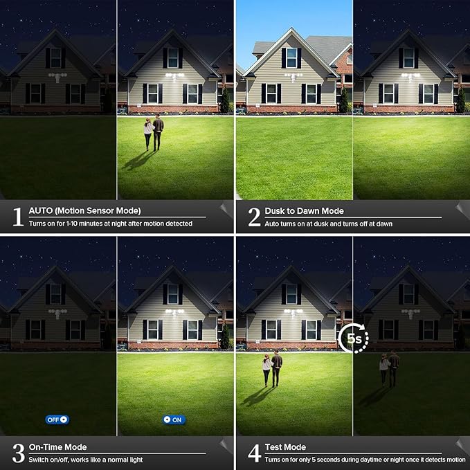 SANSI 40W 5000 LM LED Motion Sensor Outdoor Lights 5000K Daylight Super Bright, Dusk to Dawn, Bright Security Lights for Garage, Yard, IP65 Waterproof, ETL Listed