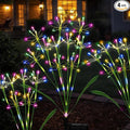 Garden Decor Solar Outdoor Lights, Waterproof Solar Powered Garden Decorative Lights for Christmas Outside Yard Pathway Flowerbed Planter Balcony Patio Gravestone Decor 4-Pack, Multicolor