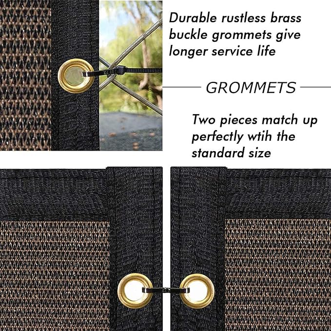 UPGRADE Privacy Fence Screen 6'x52' Brown Outdoor 90% Visibility Blockage 170 GSM Mesh Shade Cover Panels for Backyard,Balcony,Home Decoration with Zip Ties,Customized Avaliable