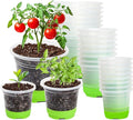 MIXC Thickened Clear Nursery Pots with Silicone Base for Easy Transplant 24 Packs 5/4/3.5 Inch, Variety Pack Plant Pot Reusable Seedling Pots for Vegetable Propagation, Root Cutting, Seed Starting