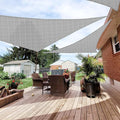 Patio Paradise 24' x 24' x '10" Sun Shade Sail Triangle Canopy, Permeable Shade Cloth Fabric Sunlight Block Patio Cover HDPE Deck Awning for Outdoor Backyard Pergolas Roof Shading, Light Gray