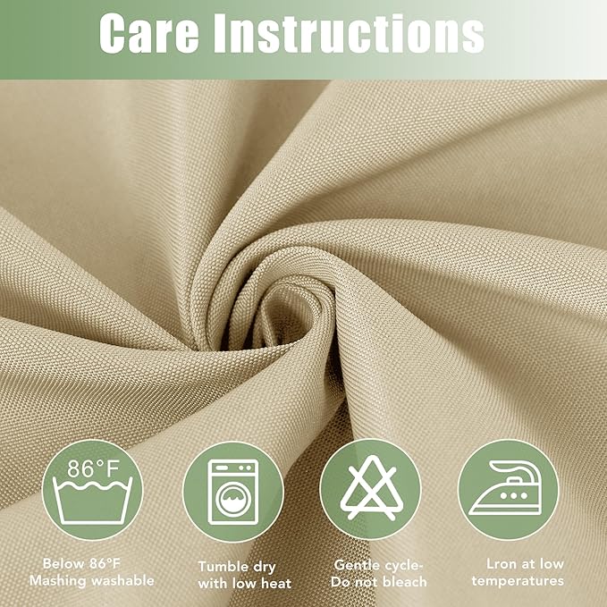 HolidayIdeas Waterproof Outdoor Curtains for Patio, 6 Panels - 54x120 Inches - Weatherproof Privacy Outsides Curtains for Backyard Porch Gazebo, Sunlight & UV Blocking (Cream, Grommet Top)