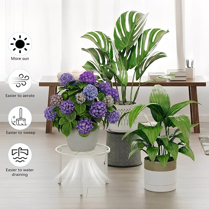 5 Pack Heavy Duty Metal Stand Decorates Multiple Plants for Indoor and Outdoor, Anti-Rust Iron Flower Pot Holder Stand, Potted Plant Shelf for Garden,Patio