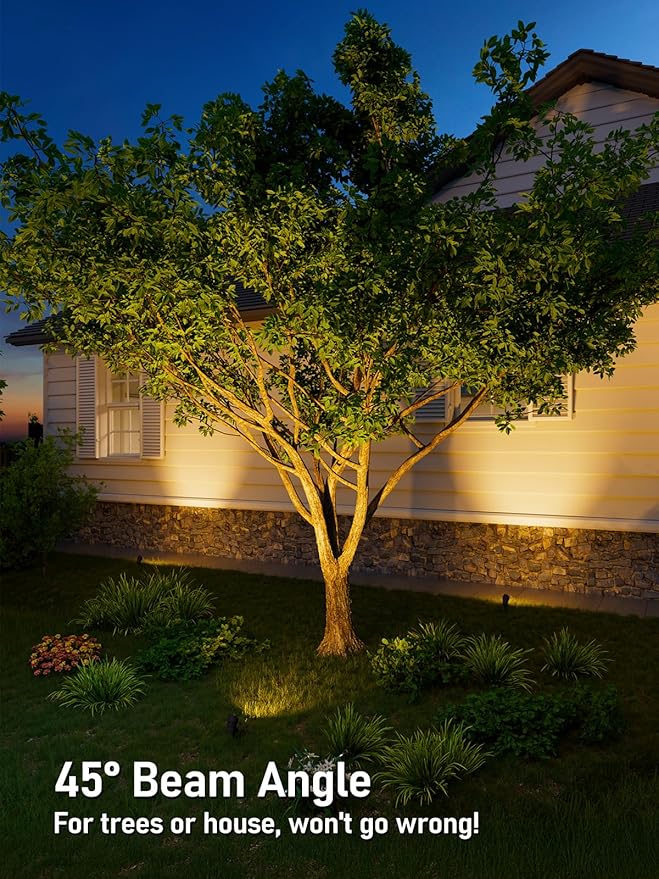 LEONLITE 5CCT Low Voltage LED Landscape Spotlight, Update 1800K2700K3000K4000K5000K Selectable, 5W 12V Pathway Lights Outdoor, CRI90, Aluminum Spot Lights for Garden, ETL, IP65 Waterproof, Pack of 4