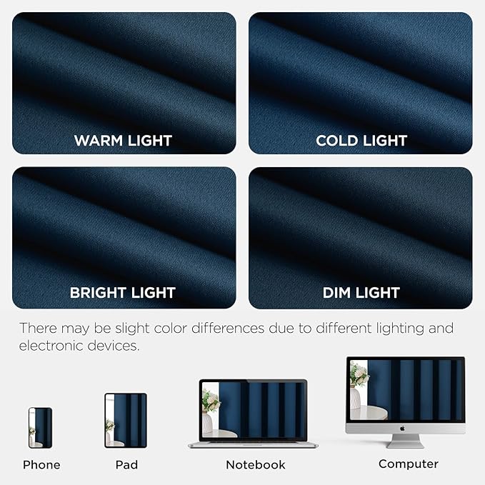 Joydeco Blackout Door Curtain for Doorway Privacy 84 Inches Long, Grommet Closet Curtain for Open Closet, Room Divider for Bedroom Living Room (Navy Blue, 52Wx84L, 1 Panel)