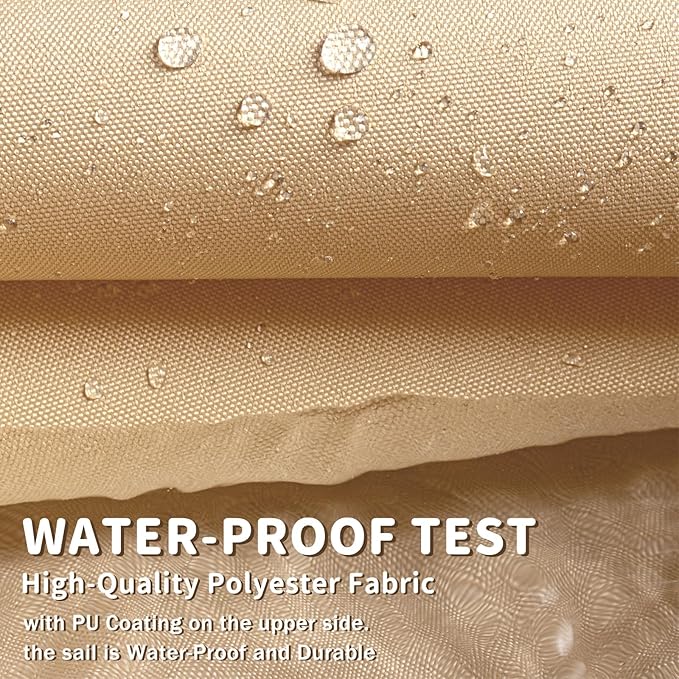 LOVE STORY Right Triangle 8'x15'x17' Waterproof Sun Shade Sail Canopy UV Block for Outdoor Patio Backyard Carport,Sand(We Make Custom Size)