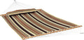 Sunnydaze Quilted Outdoor Hammock with Spreader Bars - Heavy-Duty 450-Pound Capacity Double Hammock for Outside - Sandy Beach