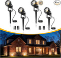 L LOHAS LED 5W Low Voltage Landscape Lighting, 12V 24V Outdoor Spot Lights with Connectors, IP66 Waterproof 3000K Warm White Plug in Spotlights for Yard, Garden, Pathway, House (4 Pack)