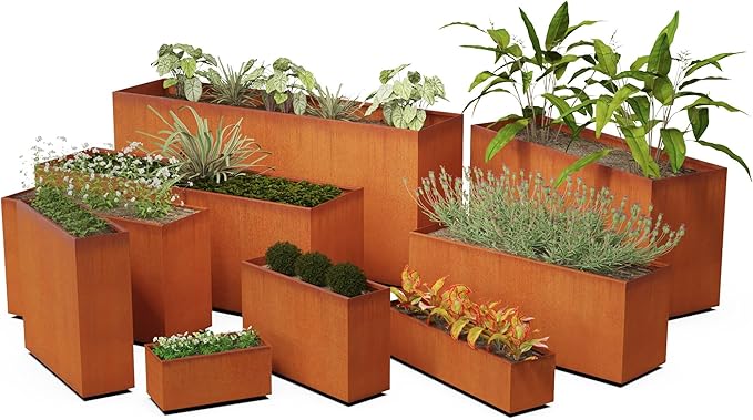 Plantercraft Corten Steel Planter 84x24x30 | Large Rectangular Planters for Outdoor Plants & Patios | Extra Large Heavy Duty Metal Planter Box for Privacy & Gardening