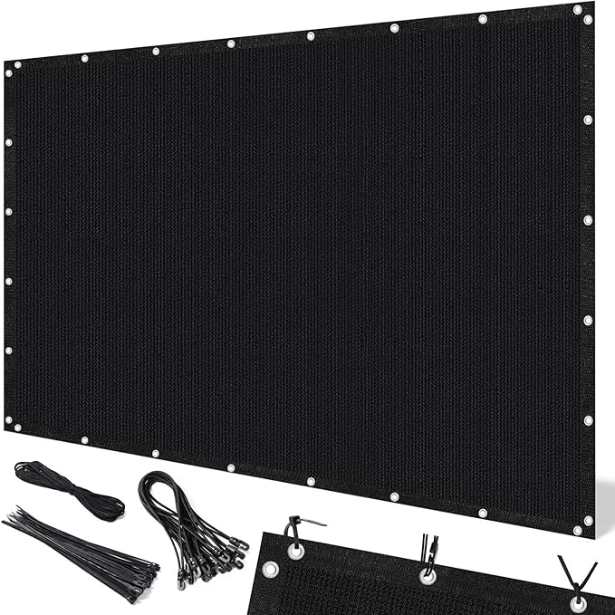 Artpuch 90% Sun Shade Cloth, 8 x 8 FT Pergola Shade Cover Canopy with Grommets, Sun Screen Fabric Tarp for Patio, Outdoor, Garden, Backyard, Black
