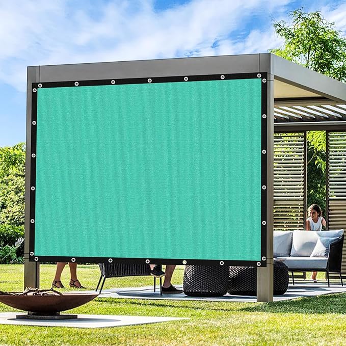 Artpuch Outdoor Pergola Shade Cover 4' X 12' Sun Shade Cloth with Grommets, 90% UV Protection Canopy Patio Privacy Screen (Customized Available) GN107, Turquoise