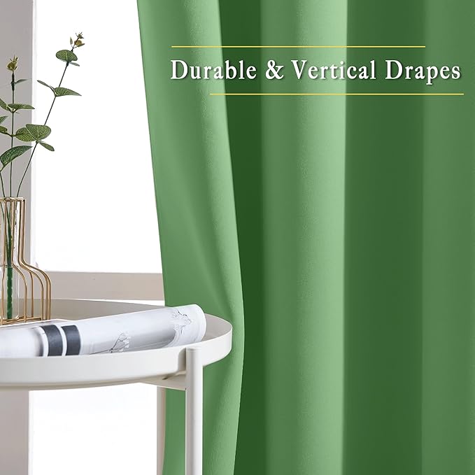 NICETOWN Blackout Room Divider Curtains for Sliding Glass Doors 102 Inches Long 1 Panel, Extra Wide Curtains for Doorway Patio Bedroom Living Room (Froest Green, 80Wx102L, 1 Panel)
