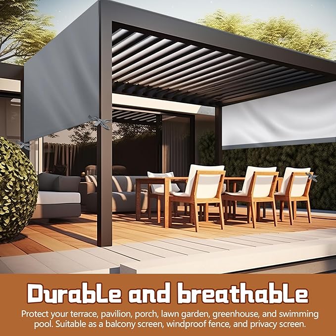 Universal Pergola Replacement Canopy Outdoor Canopy Shade Cover Waterproof Shade Top Cover for Outdoor Patio Porch Backyard(16 x 10 ft,Gray)