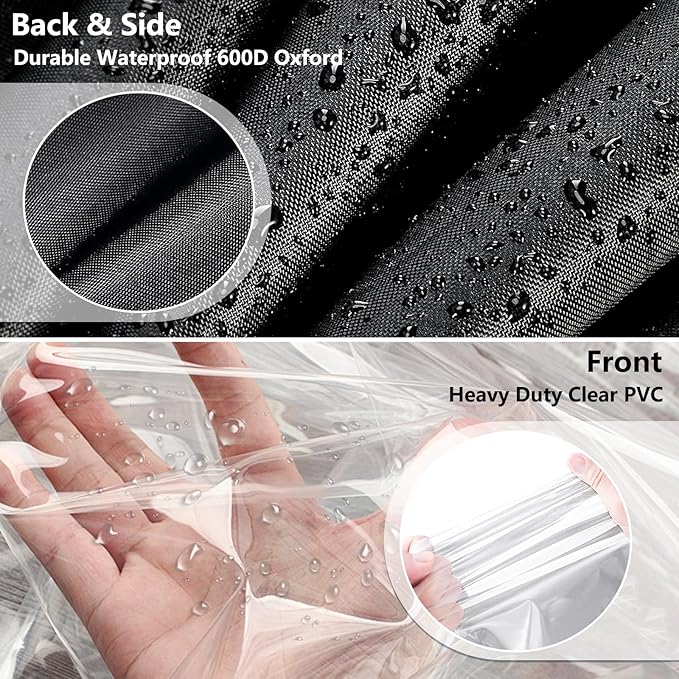 Waterproof Shelf Cover,Outdoor 600D Heavy Duty Dustproof Storage Shelves Cover,36''x16''x72'' Shelf Covers for Wire Shelving with Zippers,Storage Rack Covers with Clear Front